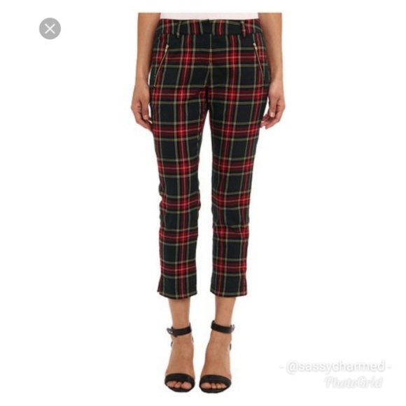 Sam Edelman Pants - NWT Sam Edelman Red & Green Plaid Ankle Crop Pants
